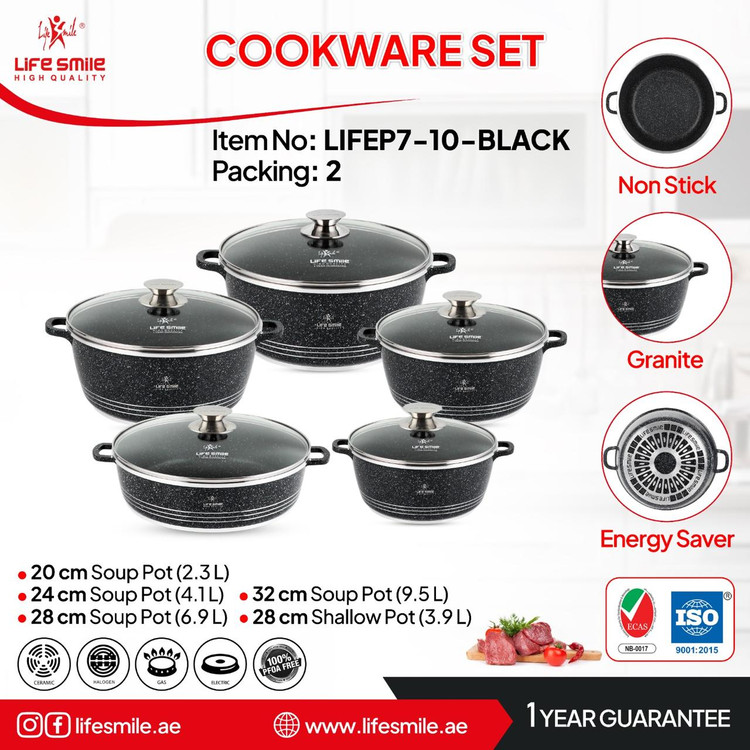 سرویس قابلمه گرانیت 10 پارچ لایف اسمایل مدل LIFEP7-10