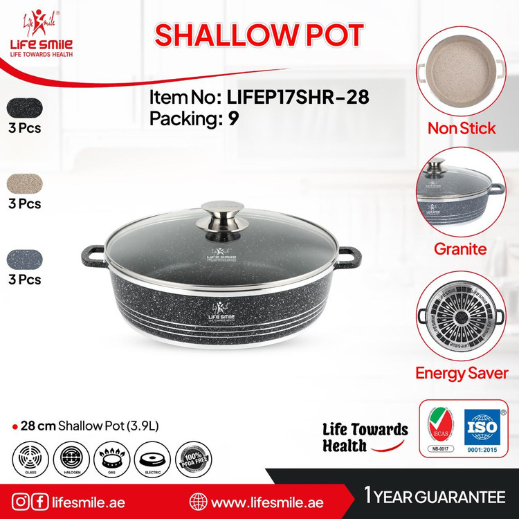 تابه گرانیت سایز 28 لایف اسمایل مدل LIFEP17SHR-28