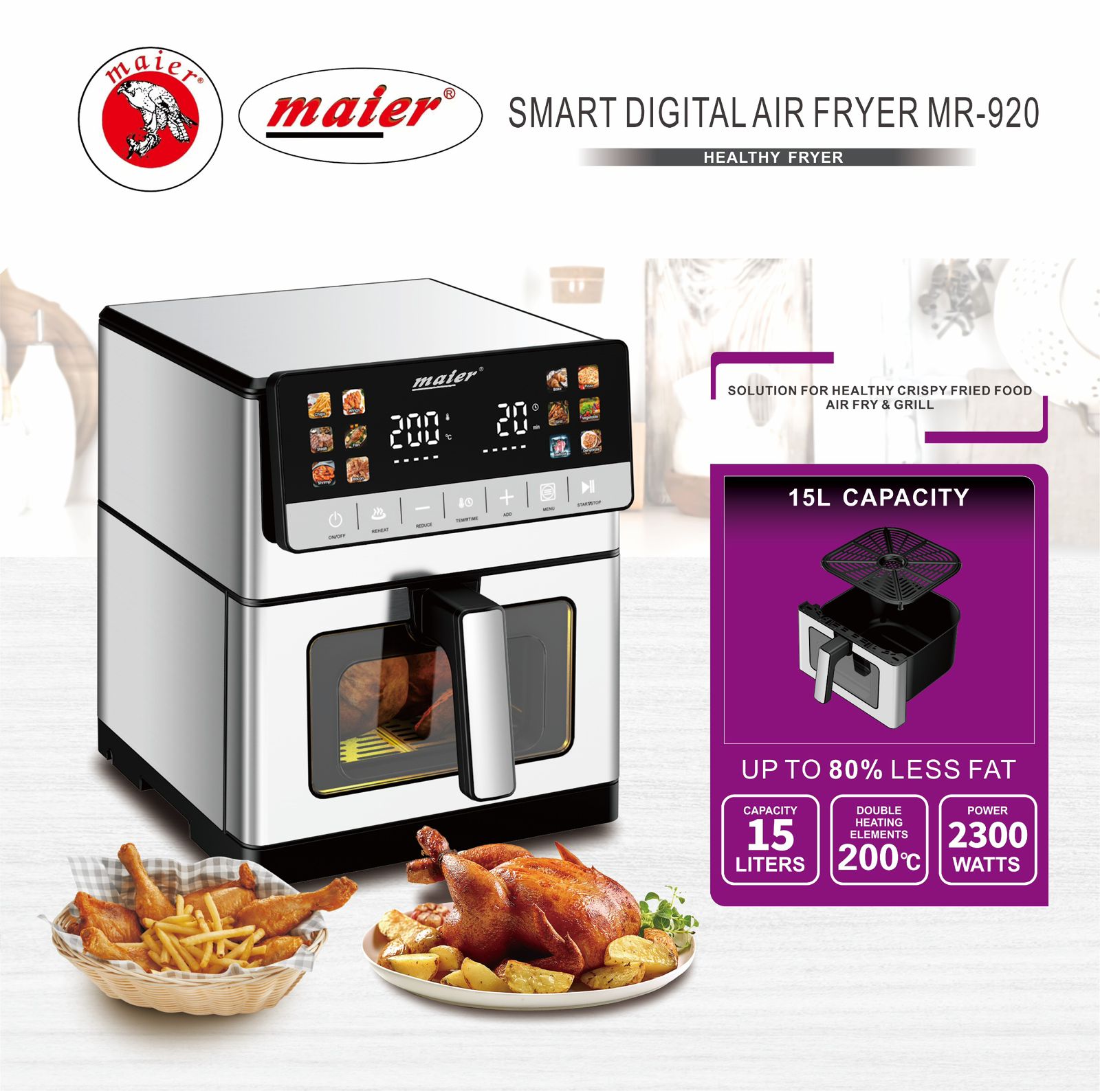 سرخ کن 15 لیتر مایر مدل MR-920
