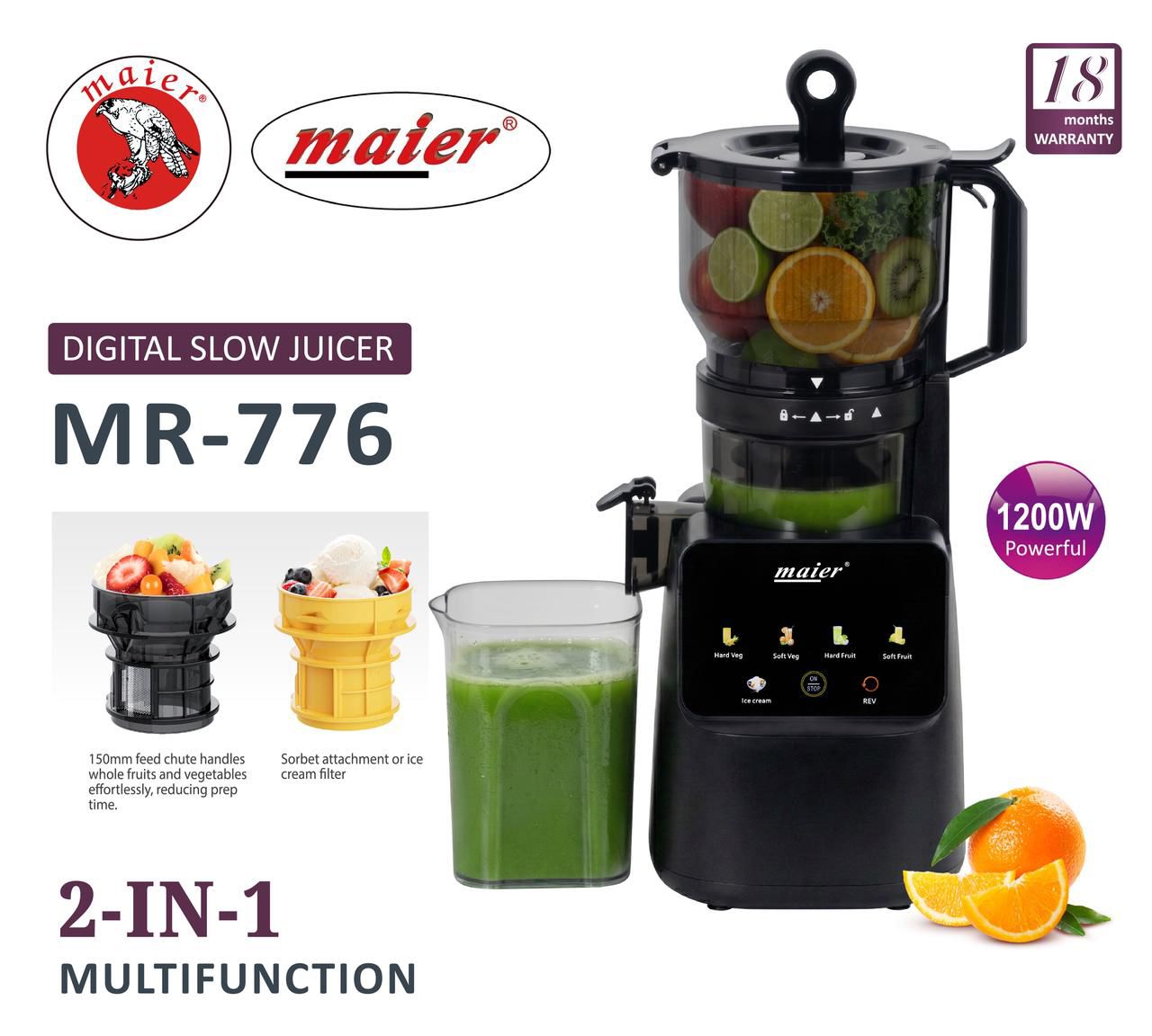 عصاره گیر و بستنی ساز مایر مدل MR-776