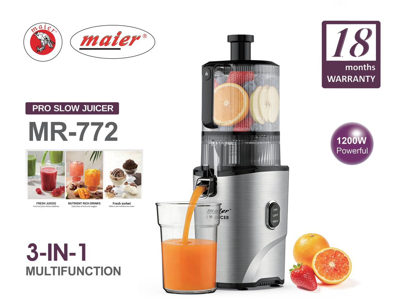 عصاره گیر و بستنی ساز مایر مدل MR-772